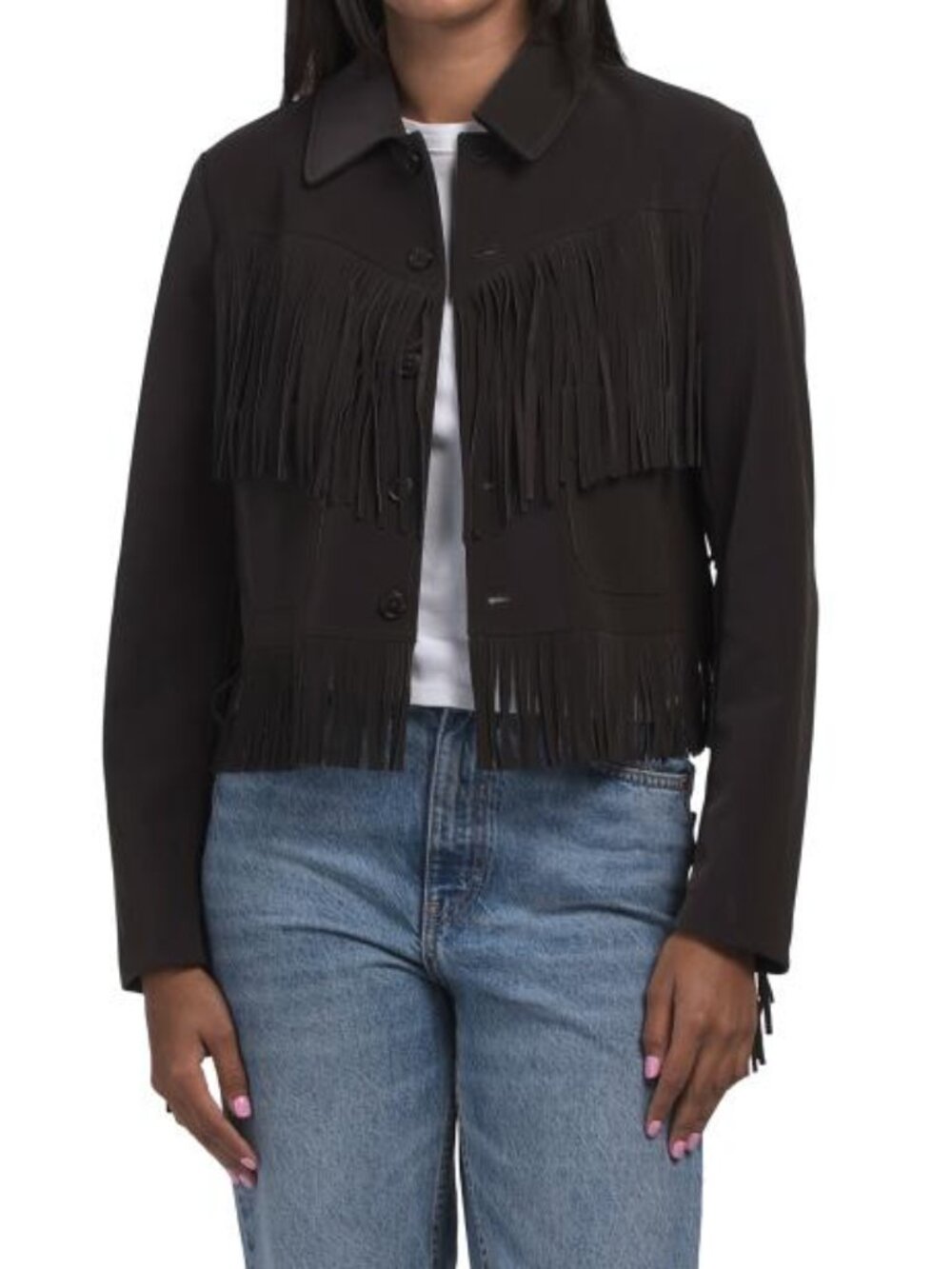 JASON WU Fringe Faux Leather Jacket
